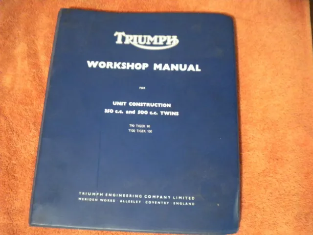 Triumph Officina Manuale per 350cc E 500cc Doppio t90 t100, Ahrma