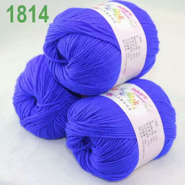 Sale 3 Balls x 50g DK Baby Soft Cashmere Silk Wool Hand Knitting Crochet Yarn 14