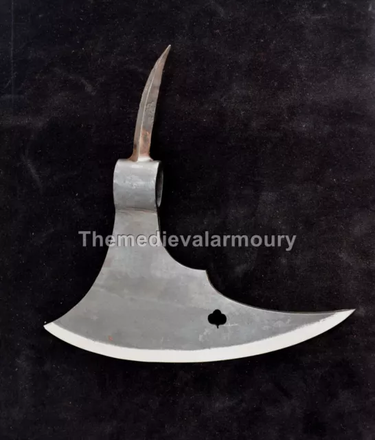 Medieval Viking Battle Axe Blade With Back Spike