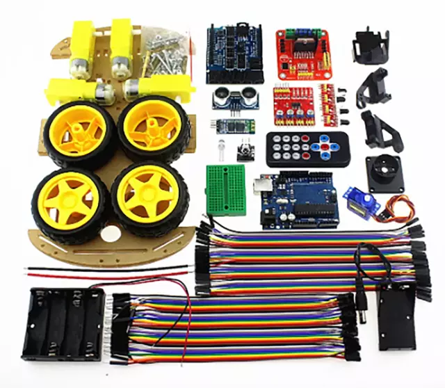 4WD Bluetooth DIY Inteligente Coche para Arduino Robot Educación R3 Starter Kit