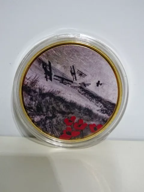 Below the Brave the Poppies Grow Gold Plated Coin War Poppy Collection KoinClub