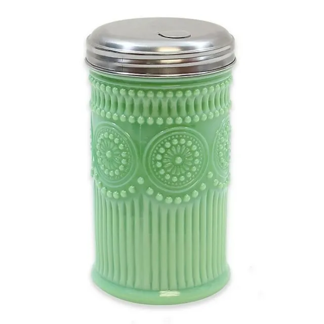 Jadeite Glass Vintage STYLE Depression Hoosier Sugar Shaker Jar w/lid 10 oz NEW