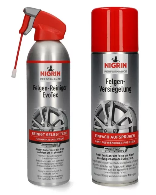 SET Nigrin Felgen-Reiniger + Felgen-Versiegelung Aerosol Reinigung Spray Pflege