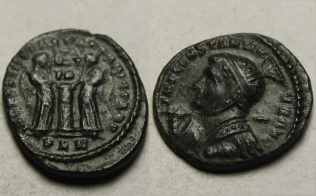 Constantine rare genuine ancient Roman coin 319 AD Victory shield Altar London