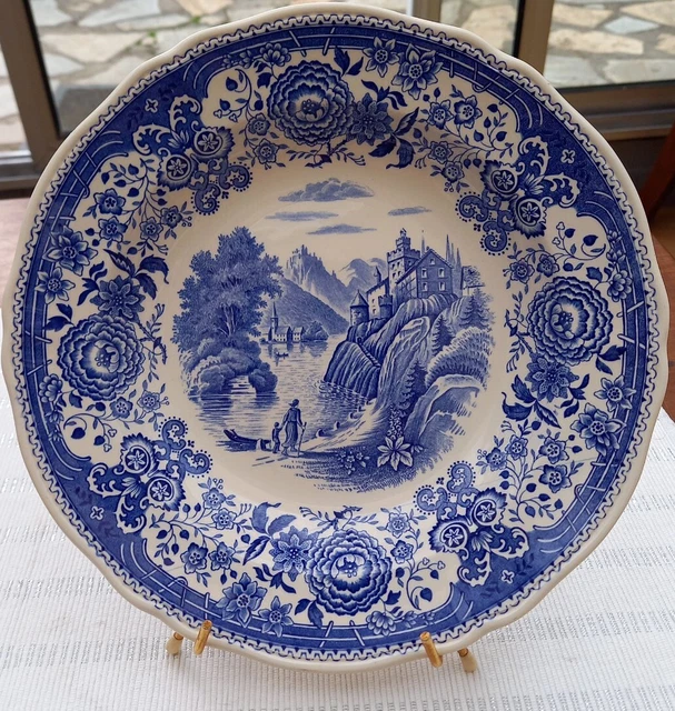 4 belles assiettes creuses en faïence villeroy et boch modèle burgenland bleu
