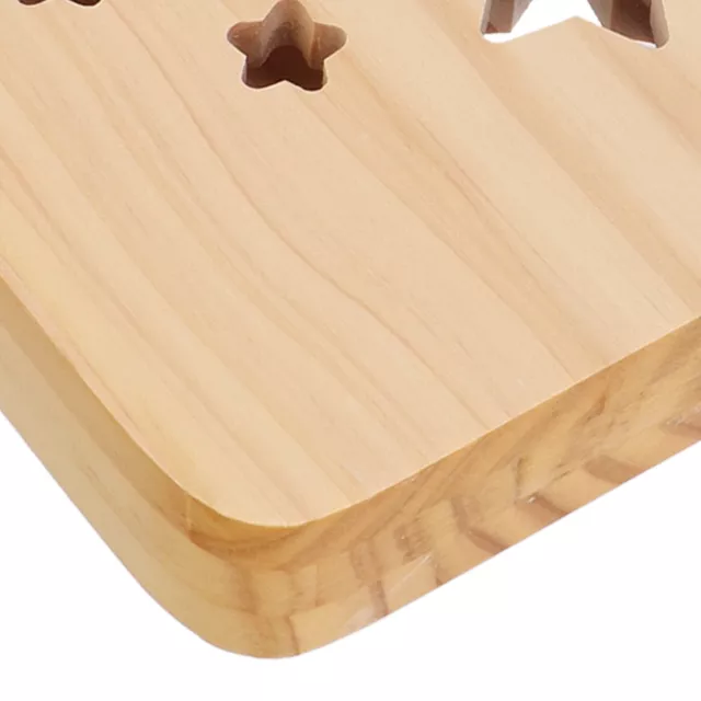 Luce LED in legno 3D modello a stella luna cava protezione occhi lampada notturna bianca ◑