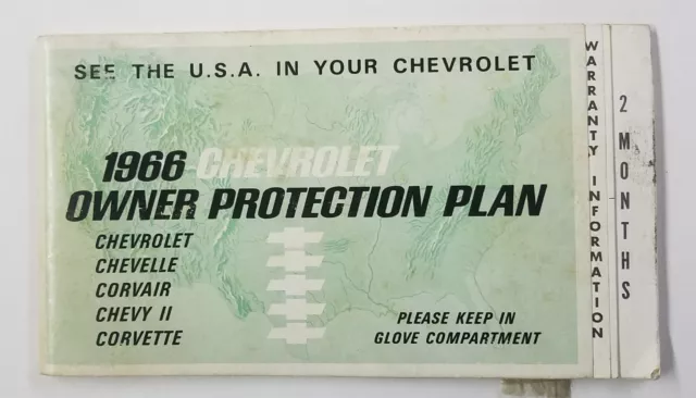 1966 Chevrolet  Owner Protection Plan Book With Protect-O-Plate
