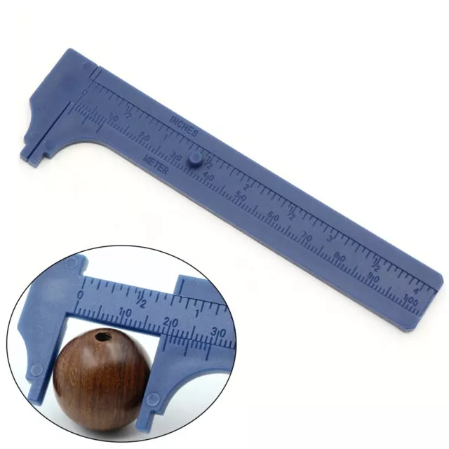 Étrier bleu Vernier avec échelle claire mesure profondeur hauteur et diamètre