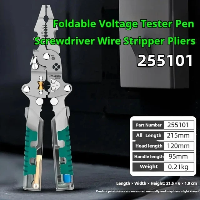 18 IN 1 Wire Stripper Crimper Tool Electrical Pliers Cable Cutter ...