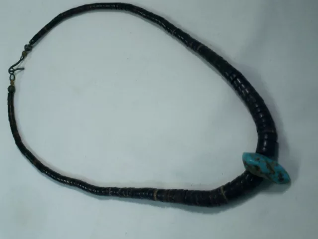 Vintage/Antigüedad Graduado Heishi Carcasa, Turquesa Collar, de Ley Cierre
