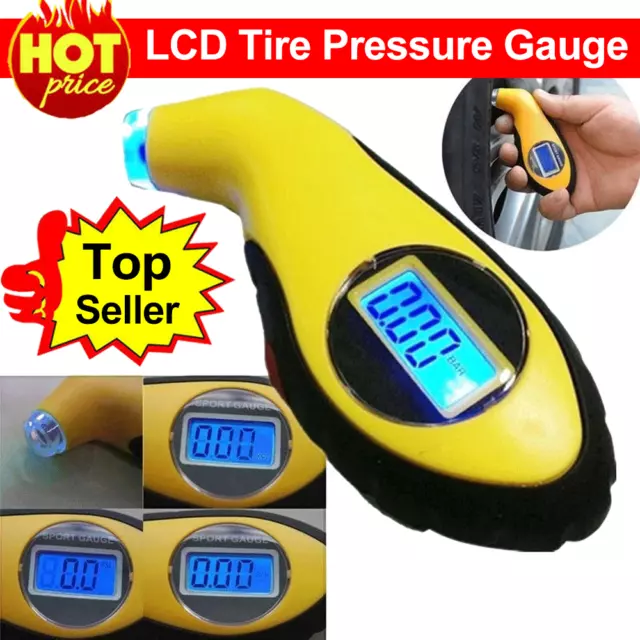 LCD Digital Tire Pressure Gauge Handy Air Gauge For Car Truck Motorcycle Bicycle