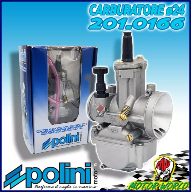 201.0166 Carburettor Polini Model Pwk D.24MM Valve Flat Vespa Scooter