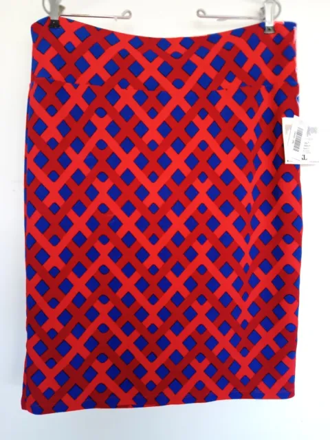 NWT's Lula Roe 2XL skirt. "Cassie" Red w/ blue diamonds.