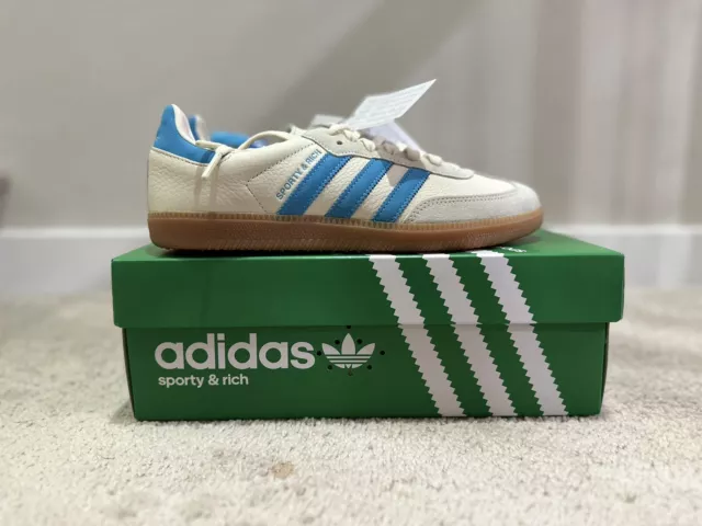 ADIDAS SAMBA OG Sporty & Rich Beige Blue - IE7096 - Multiple Sizes