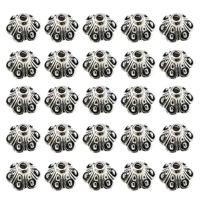 100 Stück Alloy Lily Bead Caps Anhänger Charms Schmuckherstellung Zubehör für Ar