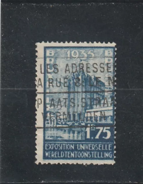 L5598 BELGIQUE timbre Y&T N° 389 de 1934 " Exposition universelle 193 " Oblitéré