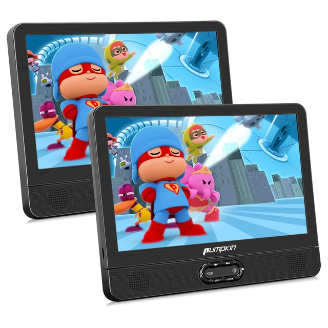 2X 12" Tragbarer DVD Player Auto Monitor KFZ Kopfstütze TV AKKU USB SD AV IN/OUT