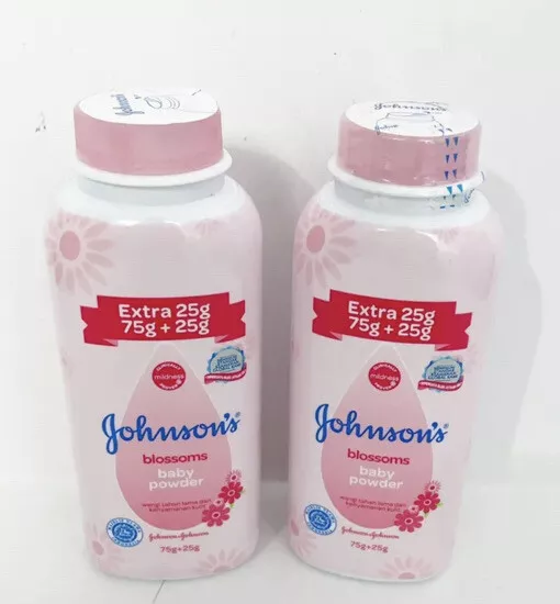 Johnsons Baby Powder TALC Blossoms (2) made in Indonesia 9/2024