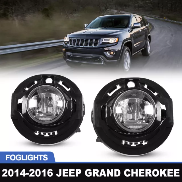 LED Fog Lights For 2014-2016 JEEP GRAND CHEROKEE Driving Bumper Lamps Left+Right