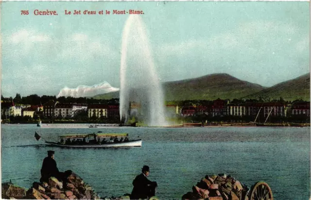 CPA AK GENEVE Le Jet d'Eau et le Mont Blanc SWITZERLAND (705405)