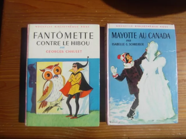Lot de 2 livres Bibliothèque Rose  FANTOMETTE et MAYOTTE Années 60