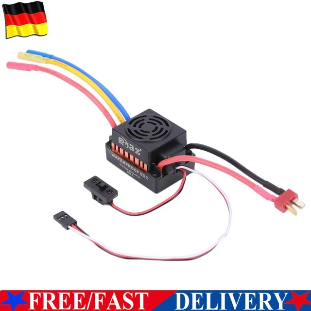 RC Accory 60A ESC Wasserdicht, Für 1/10 RC Auto Mit Bürstenmotor – 2-3S Lipo, 6V/3A BEC, Kompakt