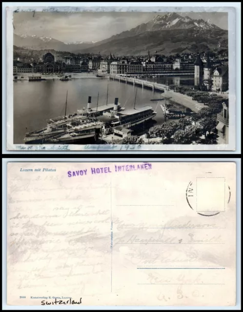 SWITZERLAND RPPC Postcard - Luzern mit Pilatus DE