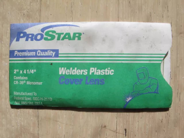 ProStar Welders Plastic Cover Lens 2"x4-1/4" HWE240933 CR-39 Monomer