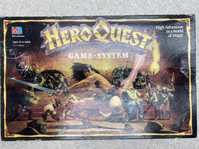 VINTAGE HERO QUEST 1990 Board Game System Milton Bradley Near Complete ...