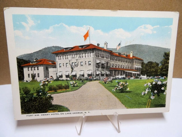 Fort William Henry Hotel Lake George NY Postcard 1915