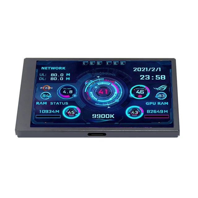 AIDA64 COMPUTER MONITOR for Mini ITX Case Type-C Secondary Screen USB ...
