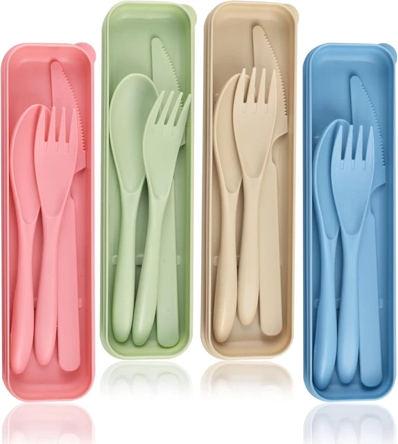 Set Posate Da Viaggio In Acciaio Inox - 3 Pezzi Con Portaposate, Eco-Friendly, Ideale Per Picnic - Foto 4