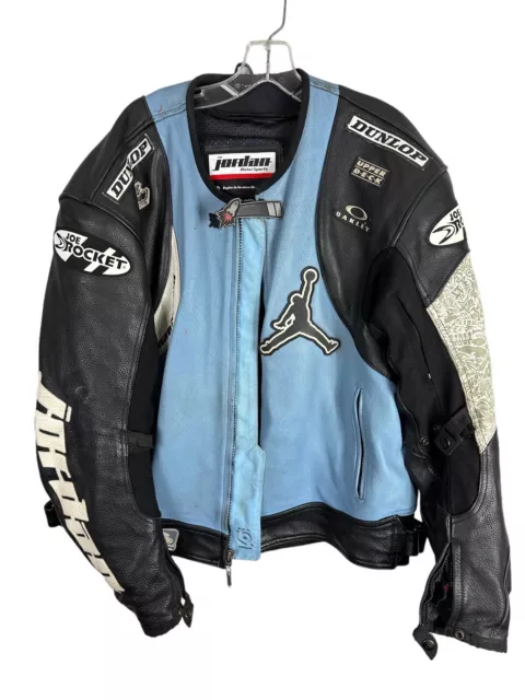 JORDAN MOTORSPORTS JOE Rocket Leather Racing Motorcycle Jacket Size 50 Blue 403.75 PicClick