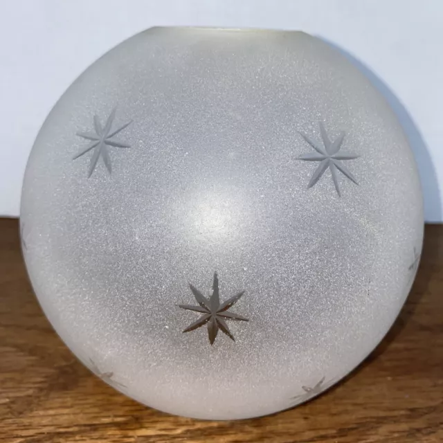 Mid Century Modern Glass Globe Starbursts Stars French Light Frosted Lamp Shade