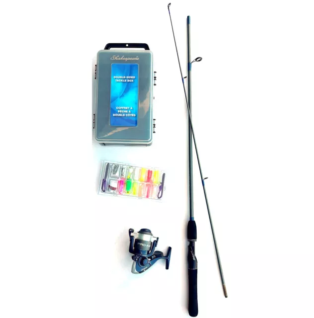 SHAKESPEARE FISHING ROD With Spinning Reel With Assorted Bait and Tackle  Box $59.98 - PicClick AU