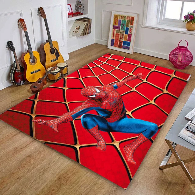 Alfombra de área Spiderman 3D habitación alfombra antideslizante nueva alfombra esponjosa