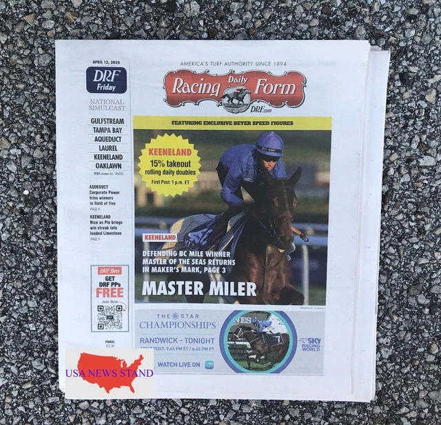 HORSE RACING DAILY Form (Drf) April 12, 2024 (Keeneland Oaklawn