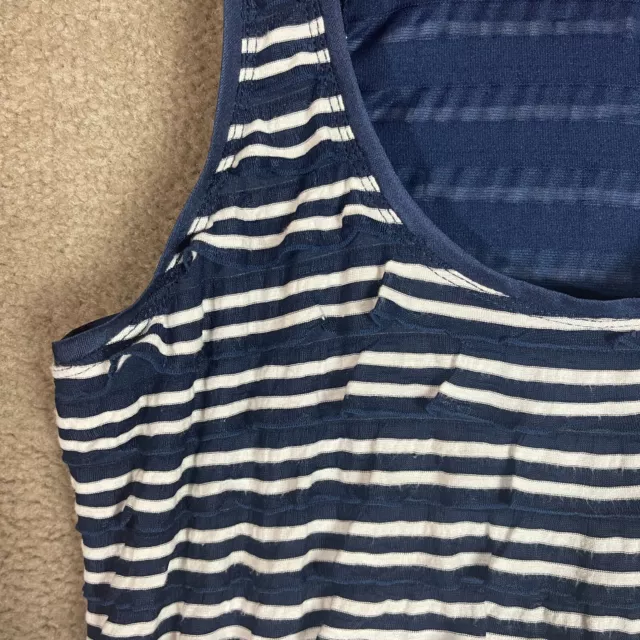 Z Spoke Zac Posen Tank Dress Size 2 Navy/White Striped Tiered Layered Racerback 3