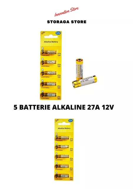 kit di 5 x pile batterie Alkaline 27A 12V per telecomando chiave automobile