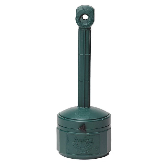 JUSTRITE 26806G Cigarette Receptacle,1 gal.,Green