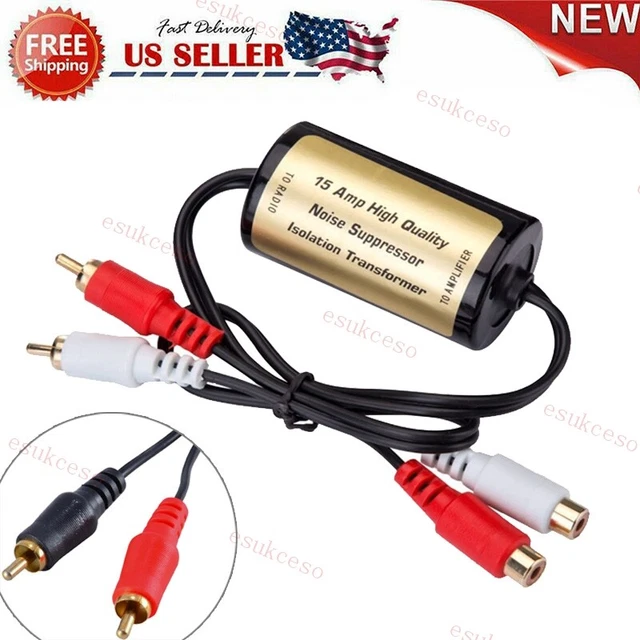 RCA AUDIO NOISE Filter Suppressor Ground Loop Isolator for Car AMP Home