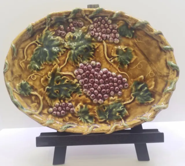 Vintage Decorative Platter 15" , Grape Vine Themed, Excellent Condition