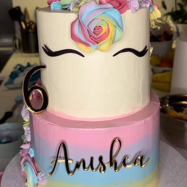 Personalised Acrylic Name & Age Cake Charm Birthday Mirror Acrylic Cake Topper