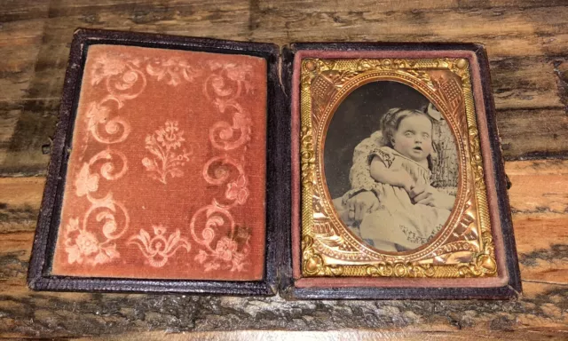 1800s Ambrotype Hidden Woman & Hydrocephalic? Child ID’d Note 1860s Photo