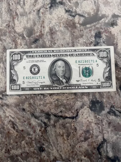 Series 1990 $100 Dollar Bill Federal Reserve Note Circulated