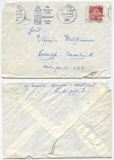 33995 - Werbestempel: Böttcherstraße, Roseliushaus - Bremen 27.2.1968