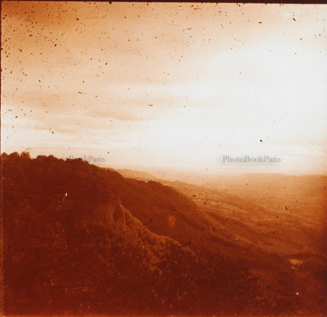 FRANCE Paysage Auvergne Photo Stereo Plaque de verre Vintage VR21L6n3