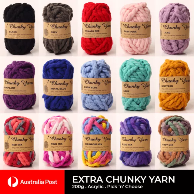 200g SUPER CHUNKY Knitting Yarn Balls Super Soft 100% Acrylic