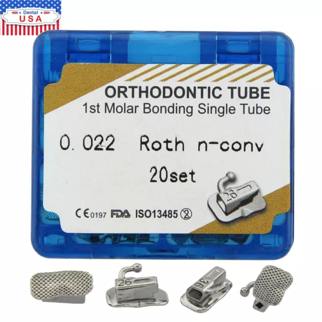 80pcs dental Tubos bucales de ortodoncia 1er 2nd molar Tubo MBT Roth 022 Bondabe 2