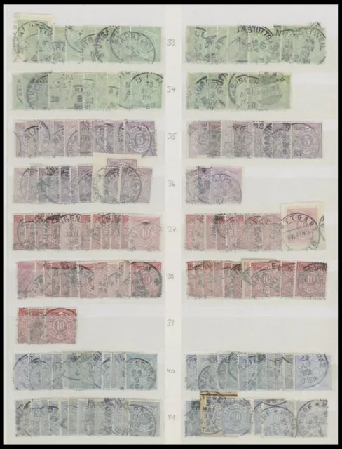 WÜRTTEMBERG 1875-1900, Dublettenpartie Neue Währung von ca. 500 Werten,